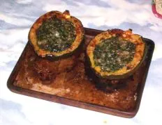 Roasted Acorn Squash With Spinach And