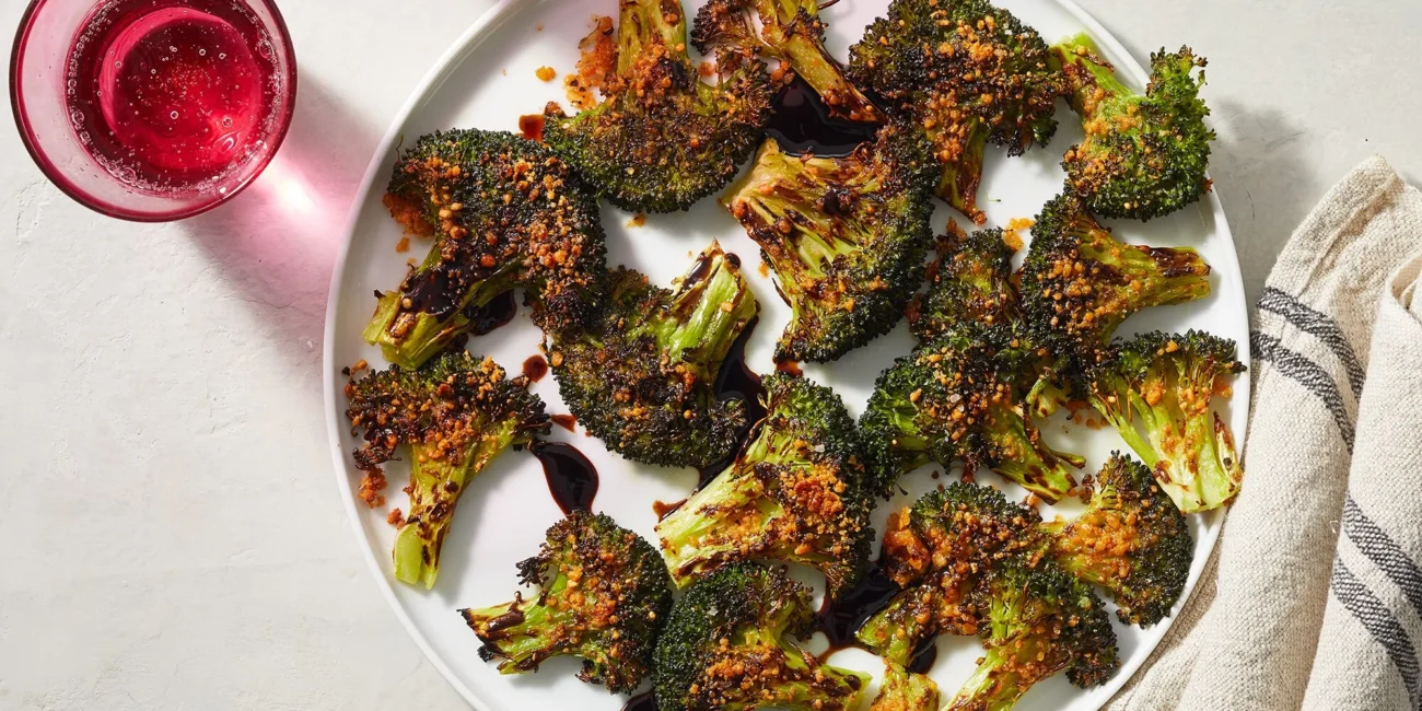 Roasted Broccoli With Smashed Garlic