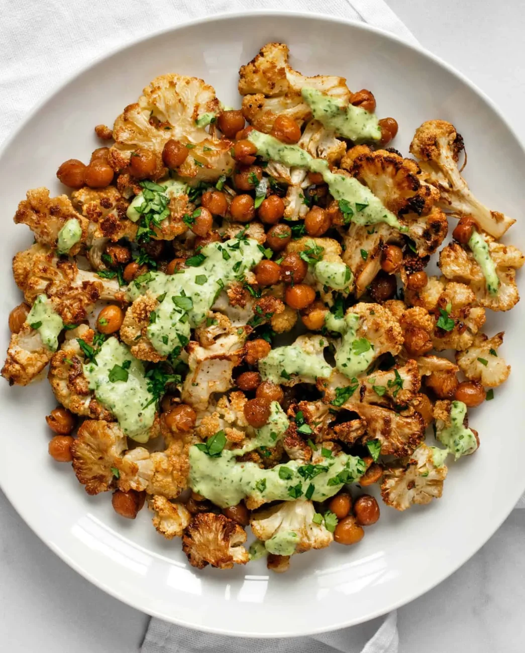 Roasted Cauliflower, Chickpeas, And