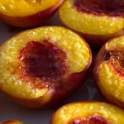 Roasted Macadamia Filled Peaches