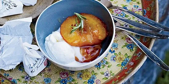 Roasted Nectarines With Mulled Wine