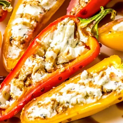 Roasted Peppers Stuffed With Goat Cheese