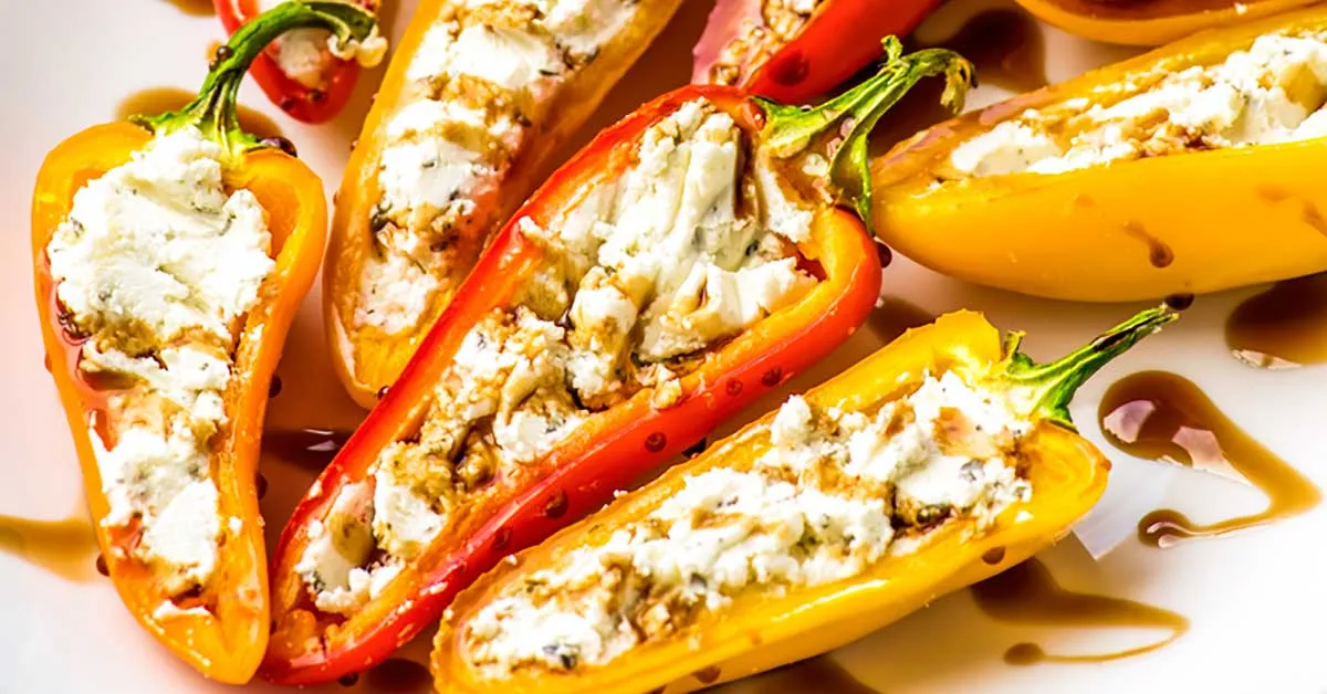 Roasted Peppers Stuffed With Goat Cheese