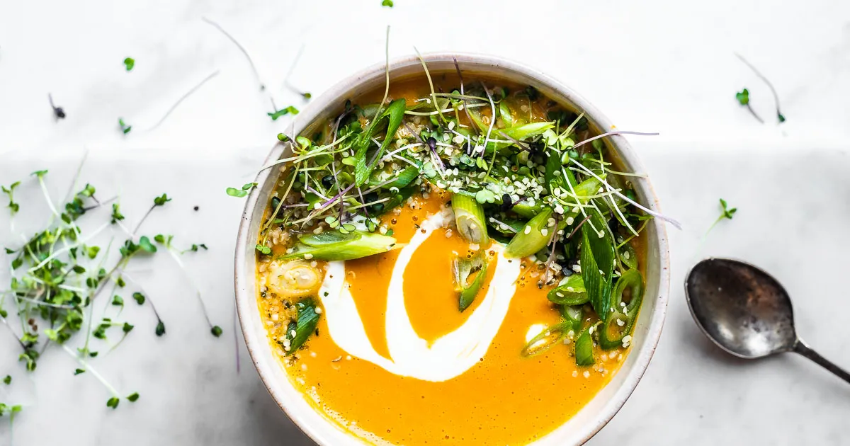 Roasted Red Kuri Coconut Curry Soup