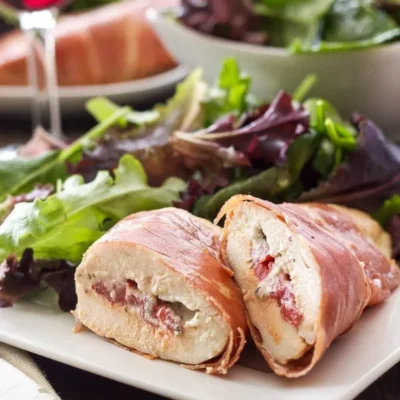 Roasted Red Pepper And Prosciutto Stuffed Chicken Breast