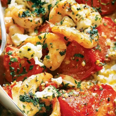 Roasted Tomatoes With Shrimp And Feta