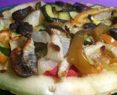 Roasted Veggie Pizza With Pesto Sauce