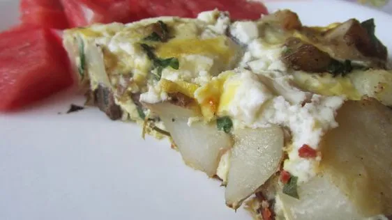 Rocket, Ricotta And Potato Frittata