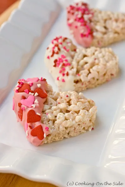 Romantic Heart-Shaped Rice Krispie Treats for Valentine’s Day