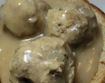 Ruths German Boiled Meatballs And Gravy