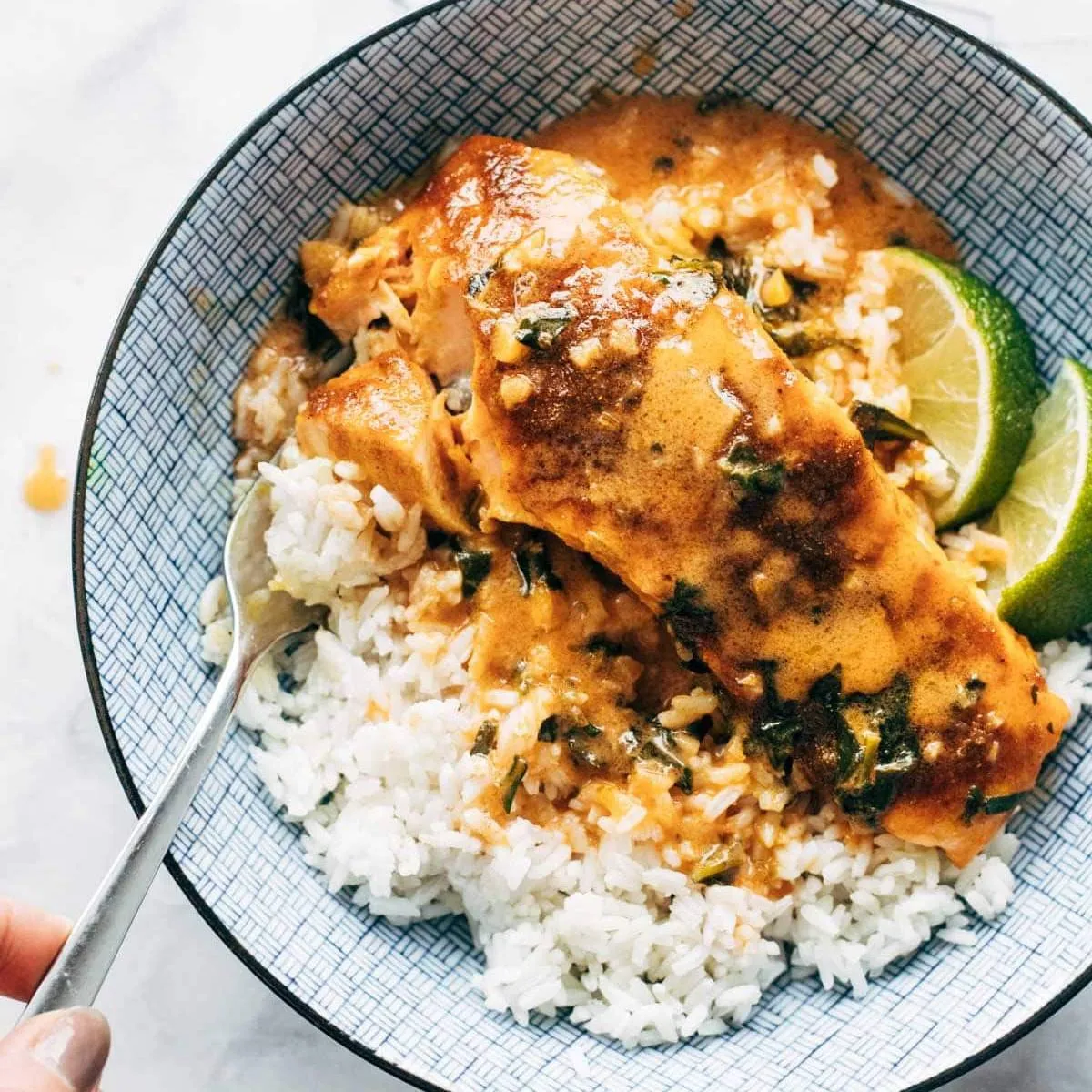 Salmon Coconut Curry With Spinach And Chickpeas