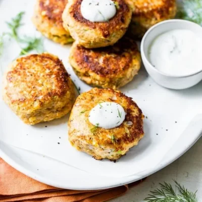 Salmon Croquettes With Dill Sauce