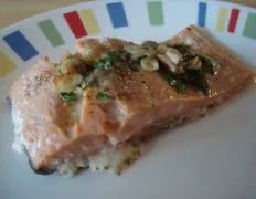 Salmon Fillets Bathed In Garlic