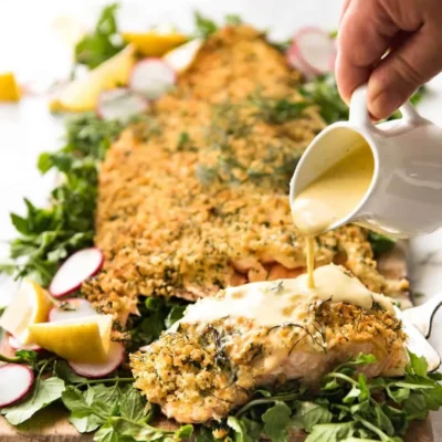 Salmon With A Creamy Lemon Mustard Sauce