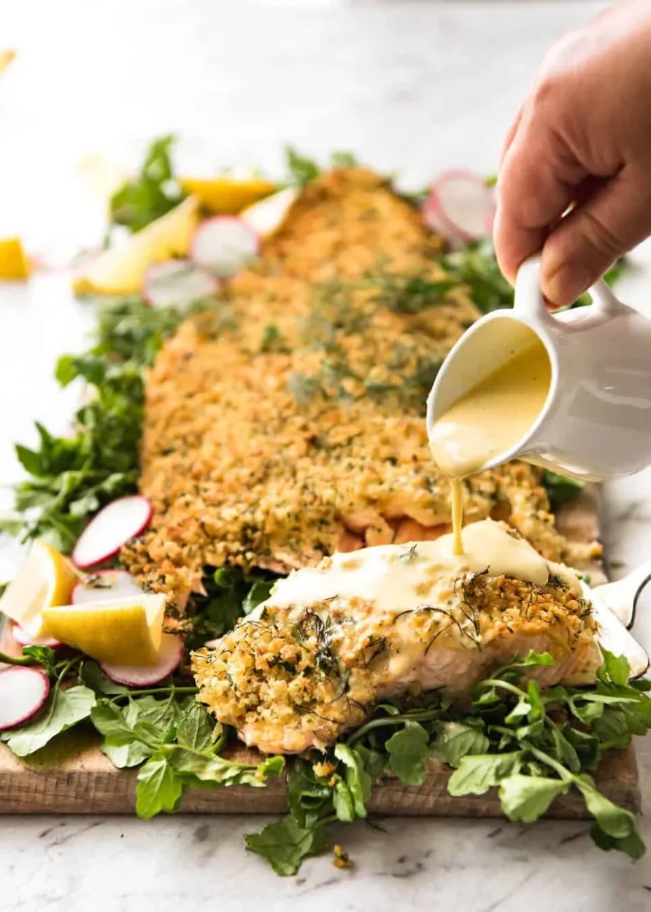 Salmon With A Creamy Lemon Mustard Sauce