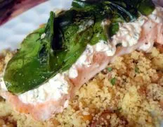 Salmon With Cream Cheese, Spinach & Garlic