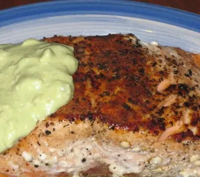 Salmon With Creamy Avocado Sauce