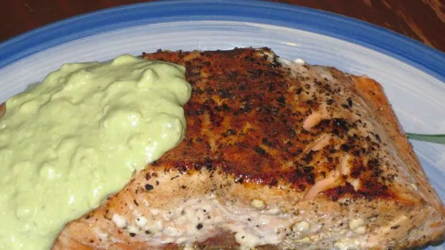 Salmon With Creamy Avocado Sauce