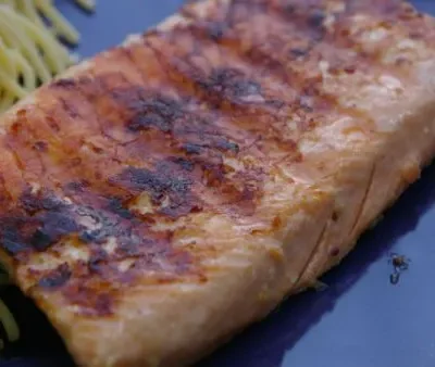 Salmon With Honey And Mustard Glaze