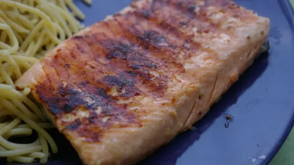 Salmon With Honey And Mustard Glaze