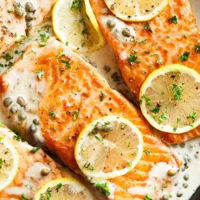 Salmon With Lemon Butter Caper Sauce