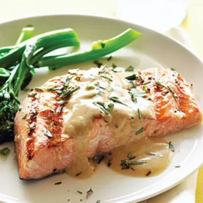 Salmon With Wine Mustard Sauce