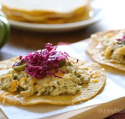 Salsa Verde Chicken Tostadas