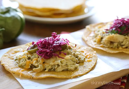 Salsa Verde Chicken Tostadas