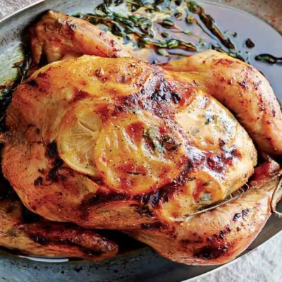 Salt Rubbed Roast Chicken With Lemon