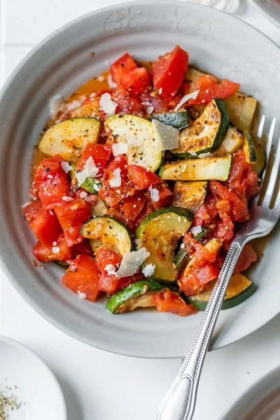 Sauted Zucchini With Plum Tomatoes