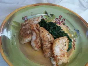 Sauteed Halibut With Wilted Spinach And