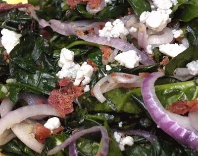 Sauteed Spinach With Red Onion