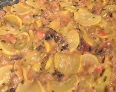 Savory Baked Yellow Squash And Tomato Casserole Recipe