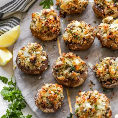 Savory Cheese And Garlic Stuffed Mushrooms Recipe