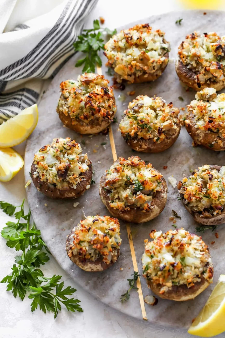 Savory Cheese and Garlic Stuffed Mushrooms Recipe