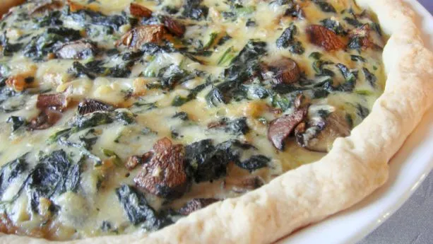 Savory Mushroom and Spinach Quiche Recipe