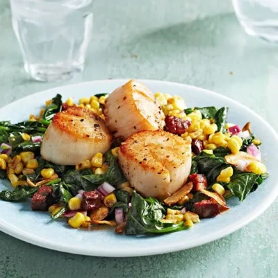 Savory Seared Scallop And Juicy Pear Salad Recipe