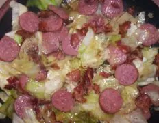 Savory Smoked Sausage with Crispy Fried Cabbage Recipe