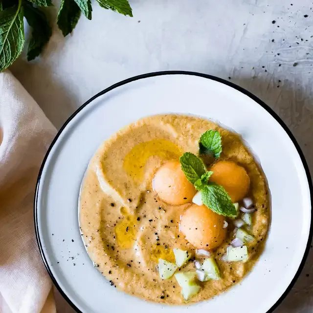 Savory Spiced Lentils with Refreshing Cantaloupe Medley