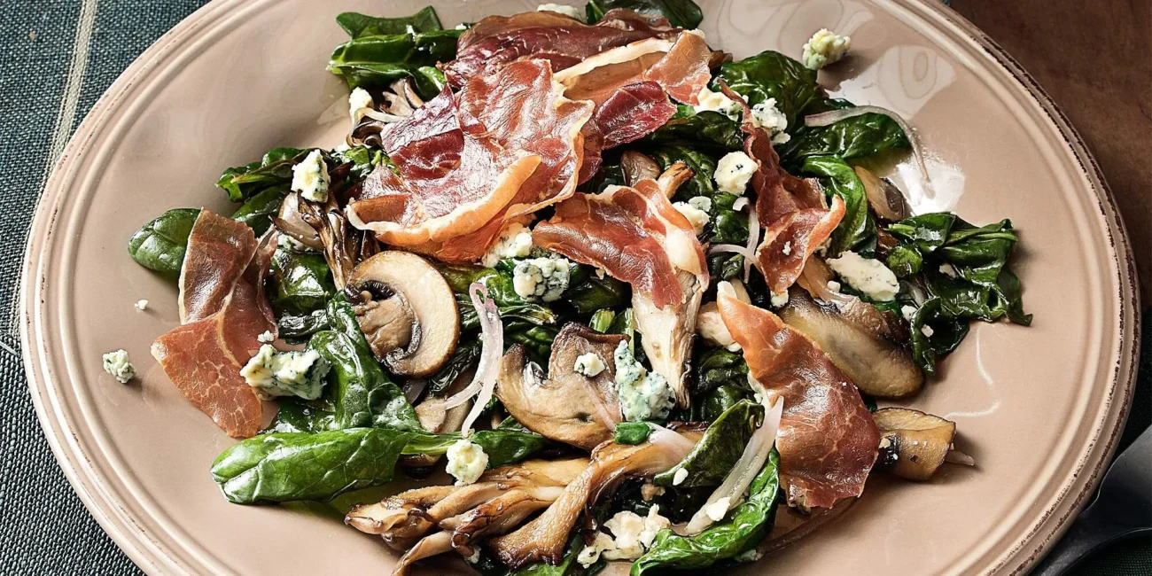 Savory Spinach, Fig, and Prosciutto Salad with Warm Dressing