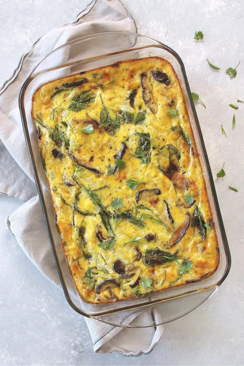 Savory Spinach, Mushroom, and Egg Breakfast Casserole Recipe