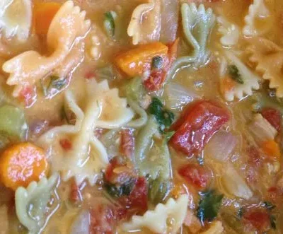 Savory Sun-Dried Tomato And White Bean Pasta Soup Recipe