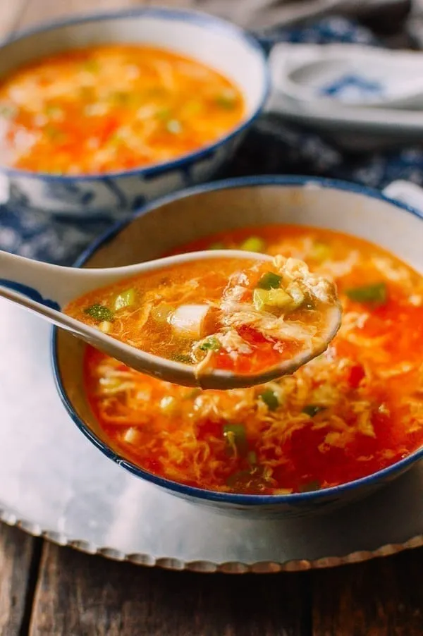 Savory Tomato and Egg Drop Soup Recipe