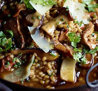 Savory Wild Mushroom And Barley Pilaf Recipe