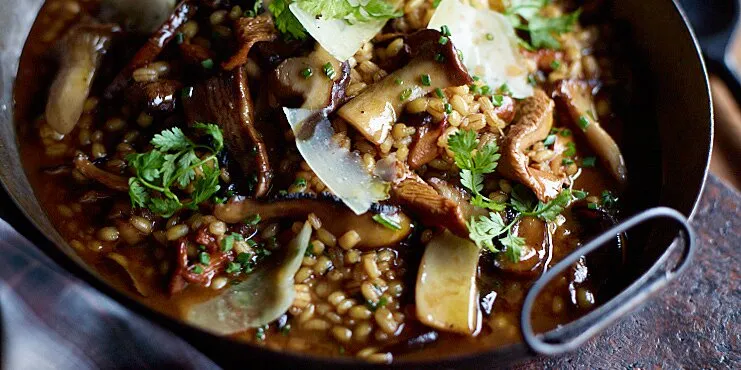 Savory Wild Mushroom and Barley Pilaf Recipe