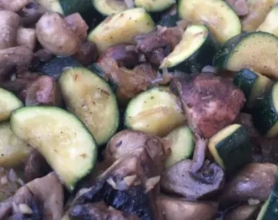 Savory Zucchini And Mushroom Skillet Medley