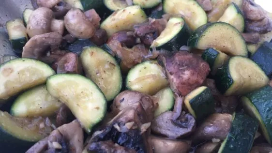 Savory Zucchini and Mushroom Skillet Medley