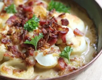 Scalloped Eggs And Bacon