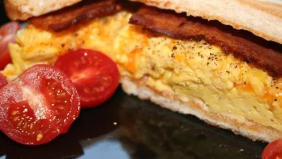 Scrambled Egg And Bacon Sandwich