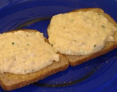 Scrambled Eggs And Cheddar Cheese